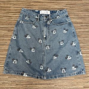 Disney Mickey Mouse vintage denim skirt womens size xs